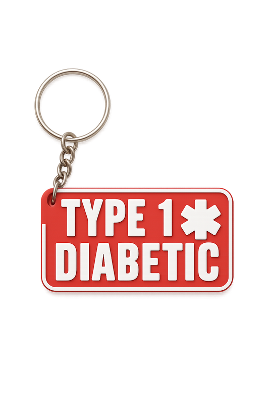 Diabetic Medical Alert Keychain – Red Emergency ID Tag
