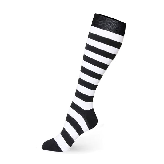 Black and White Stripes - Compression Stockings