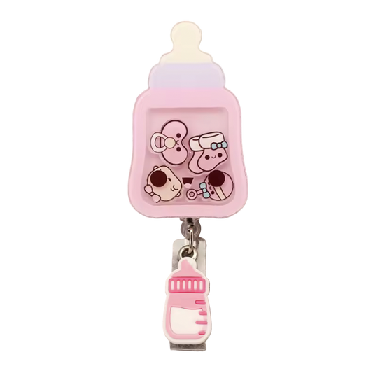 Shake-It Baby Bottle Badge Reel